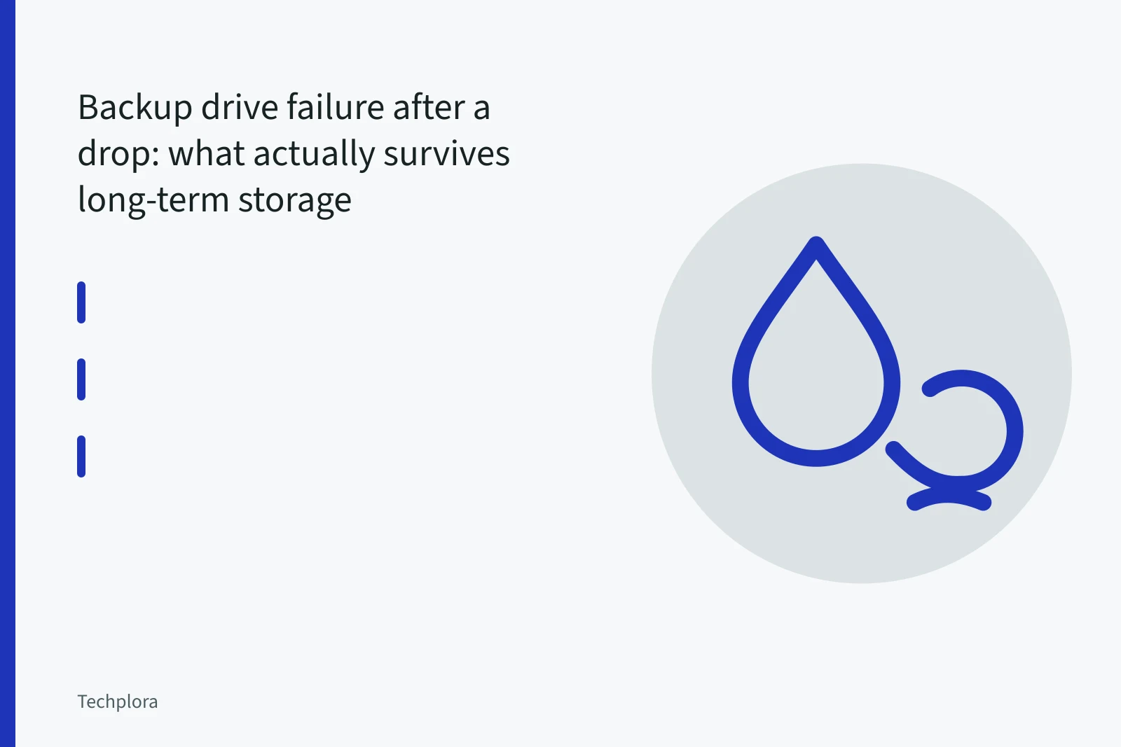 Opened portable hard drive showing scratched platters and read/write head after a drop. Backup drive failure after a drop: what actually survives long-term storage