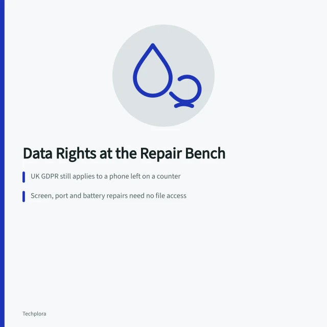 Card on UK data rights when handing a device to a repairer. Data recovery and privacy after a repair, following ICO guidance for UK consumers