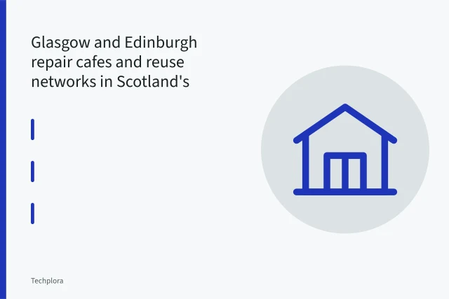 Open laptop being repaired with multimeter and soldering iron at a repair cafe table. Glasgow and Edinburgh repair cafes and reuse networks in Scotland's circular economy