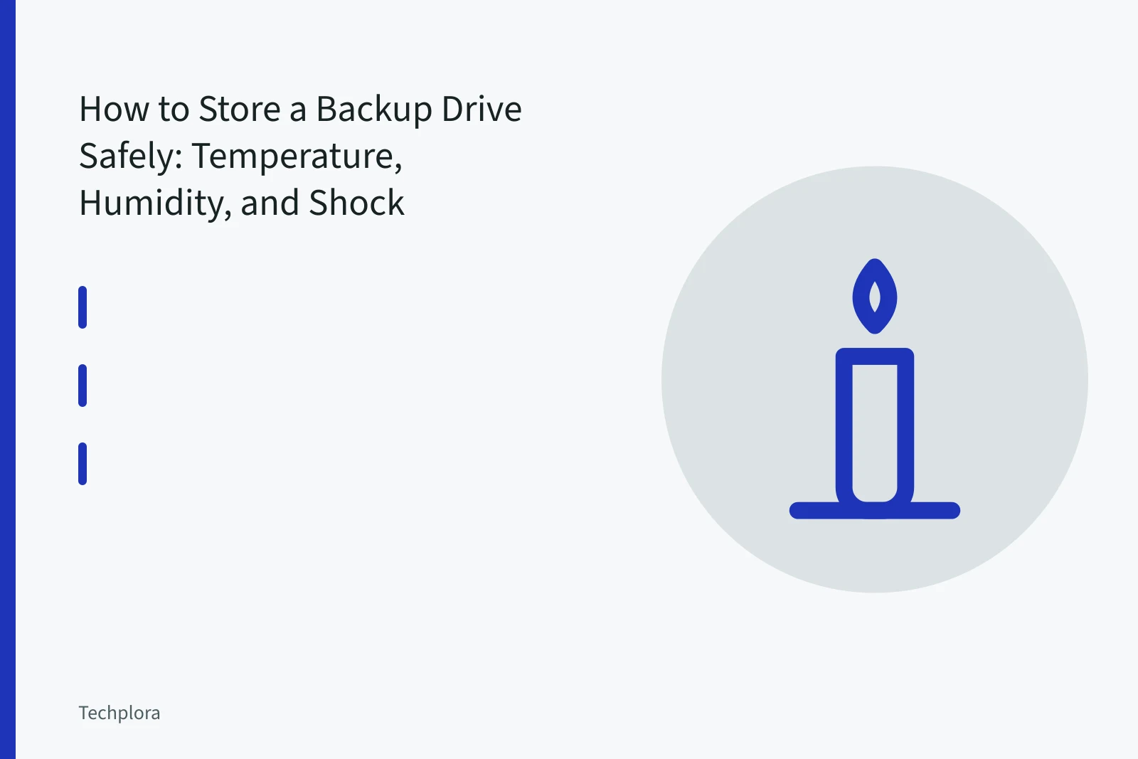 External backup hard drive stored flat in a foam-lined archive case with silica gel. How to Store a Backup Drive Safely: Temperature, Humidity, and Shock