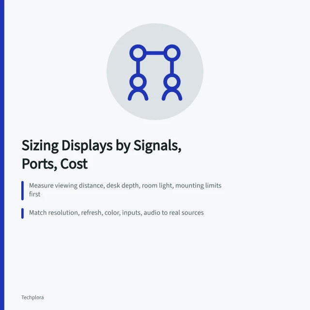 Guide to sizing monitors and TVs by signals, ports, and total cost. Sizing a monitor or television around signals, ports, and total cost