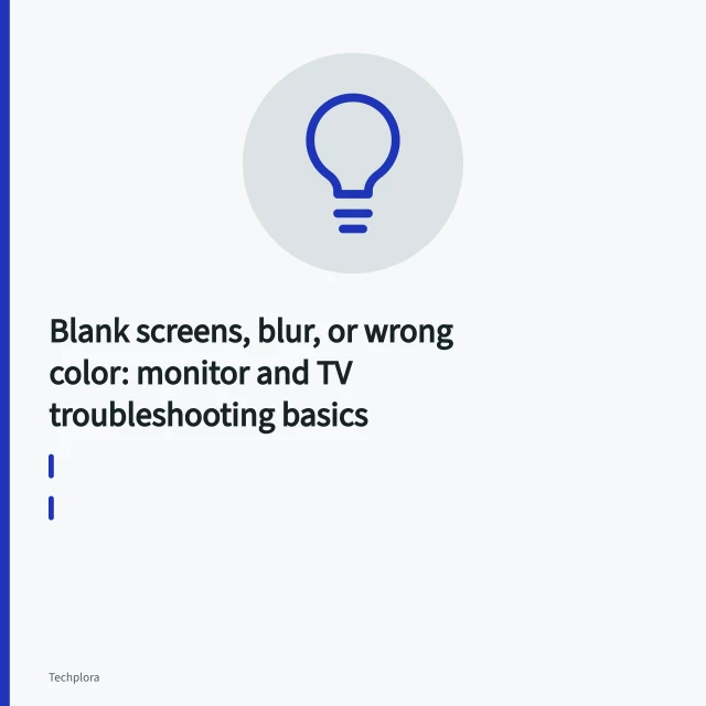 Monitor and TV connected by one direct HDMI cable during troubleshooting. Blank screens, blur, or wrong color: monitor and TV troubleshooting basics