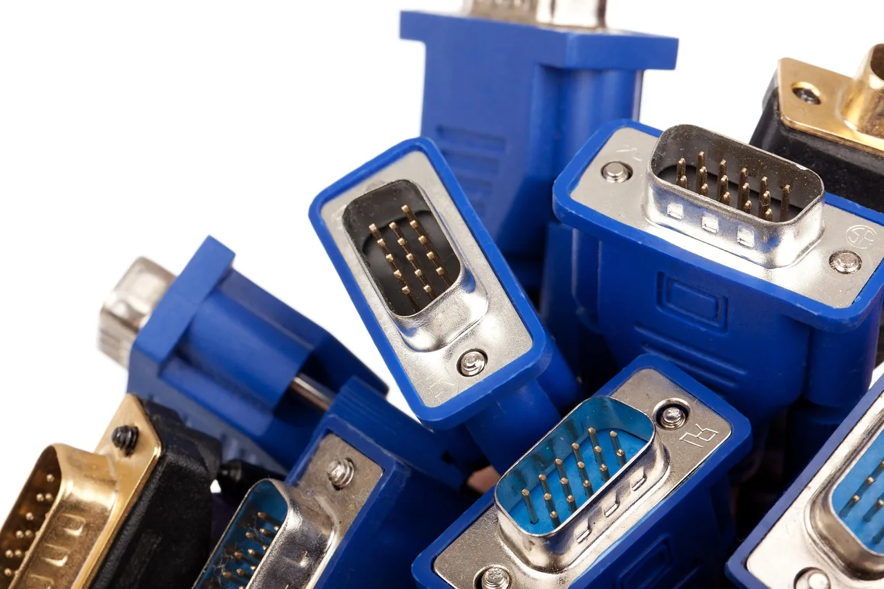 blue, cable, computer, connection, data, equipment, isolated, media, monitor, pin, pins, plug, technology, vga, video, cables, vga, vga, vga, vga, vga. Monitor vs television at a computer desk: refresh, input delay, and ports