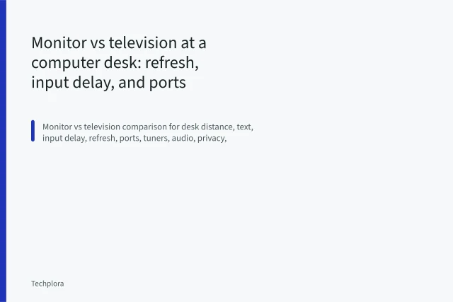 Monitor vs television at a computer desk: refresh, input delay, and ports. Monitor vs television at a computer desk: refresh, input delay, and ports