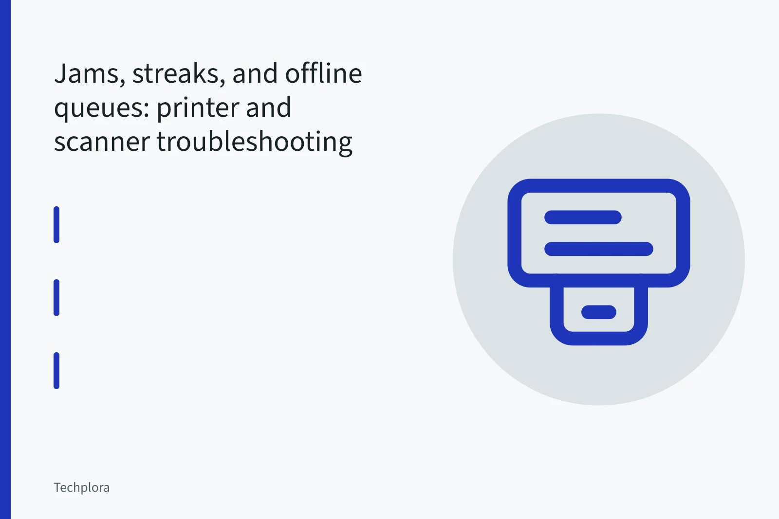 Office printer with front door open and jammed paper being removed from rollers. Jams, streaks, and offline queues: printer and scanner troubleshooting