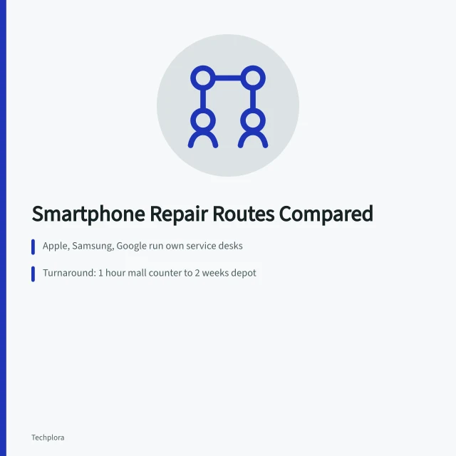 Comparison of smartphone repair routes by price, privacy, and turnaround. Smartphone repair routes compared for price, privacy, and turnaround
