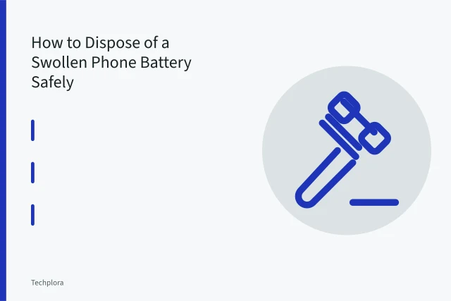 Swollen lithium-ion phone battery bulging out of a smartphone, showing physical damage. How to Dispose of a Swollen Phone Battery Safely